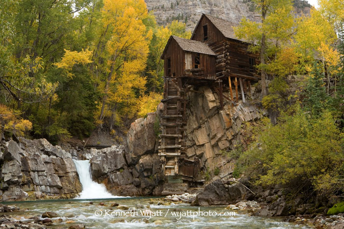 Crystal Mill, pumphouse, fall, Colorado, Crystal, Marble, wa photo